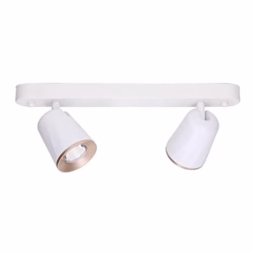 Netlighting Adri LED Twin Spotlight in White and Copper, 1620lm, 3000K Warm White