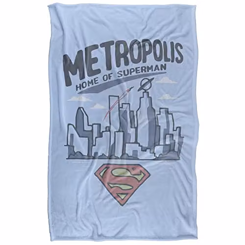 Warner Bros. Superman The City Of Sl Silky Touch Super Soft Fleece Throw Blanket, Blue, W: 91 cm, D: 147 cm