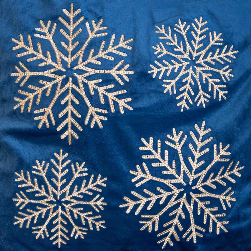 Samuel Alexander Sapphire Snowflake Soft Christmas Decorative Cushion, Blue, 45 x 45 cm – 3