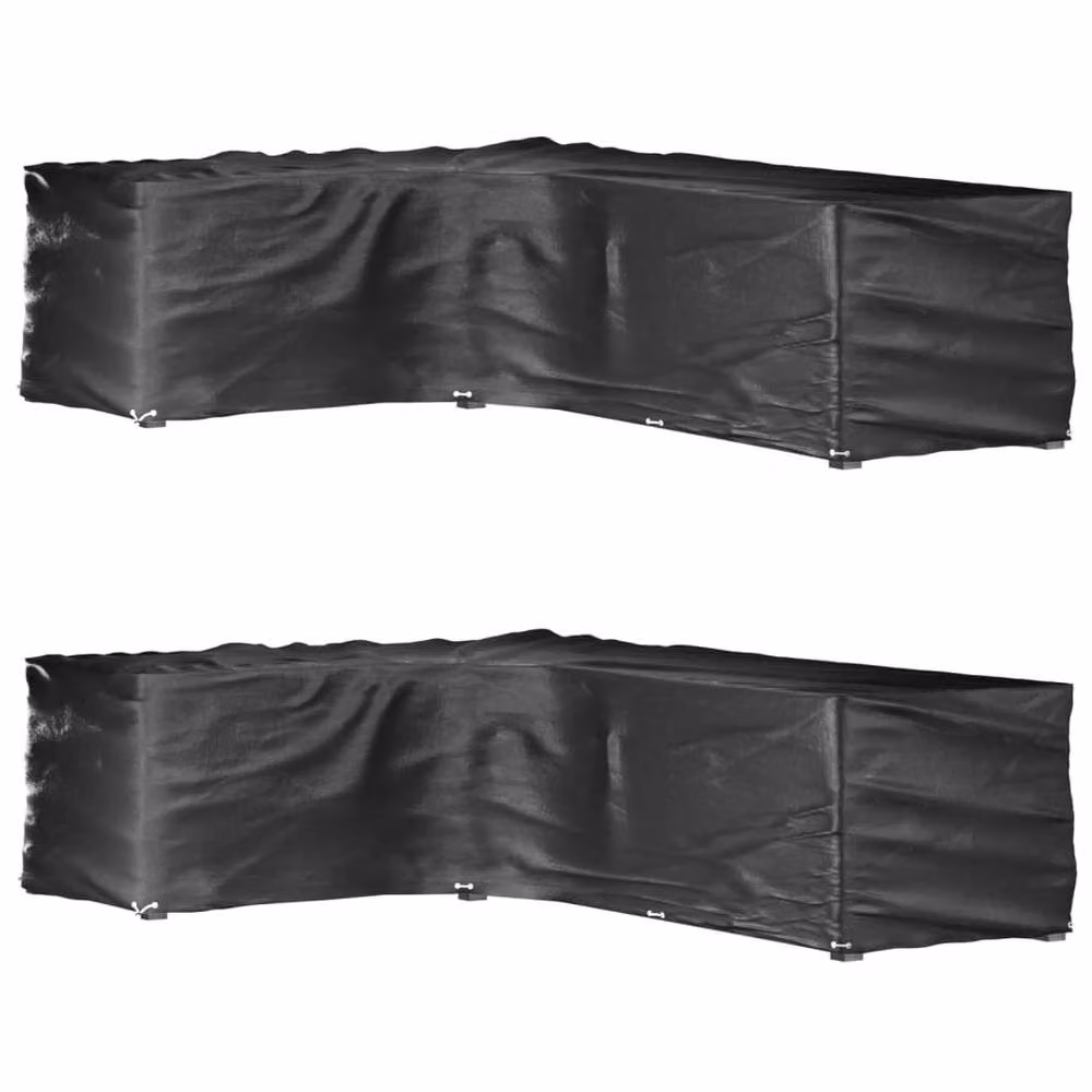 Berkfield Home L-Shaped Garden Furniture Covers, 2 Pack, Black, W/D/H: 220 x 285 x 80 cm – 2