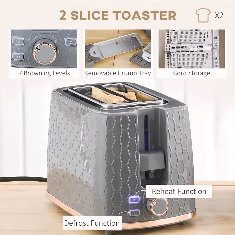 STILVORA Kettle and Toaster Set in Grey – 4
