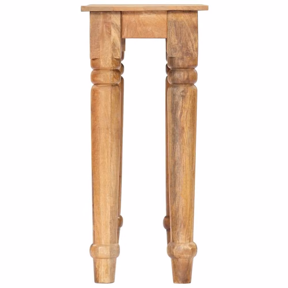 Berkfield Home Solid Mango Wood Console Table in Brown, W/D/H: 110 x 35 x 77 cm – 2