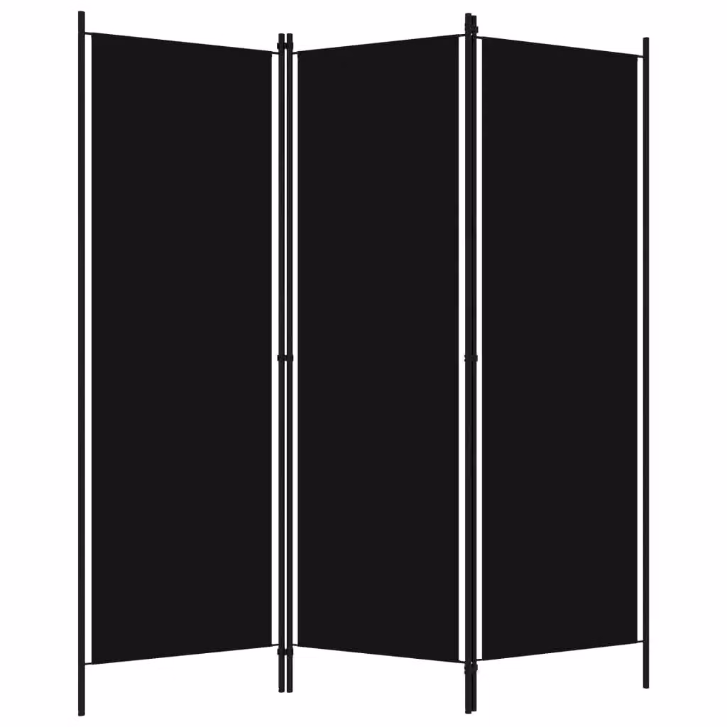 Berkfield Home 3-Panel Modern Room Divider in Black, W/H: 150 x 180 cm – 2