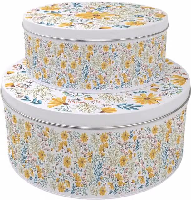 Purely Home Round Multicolour Cake Tin Set