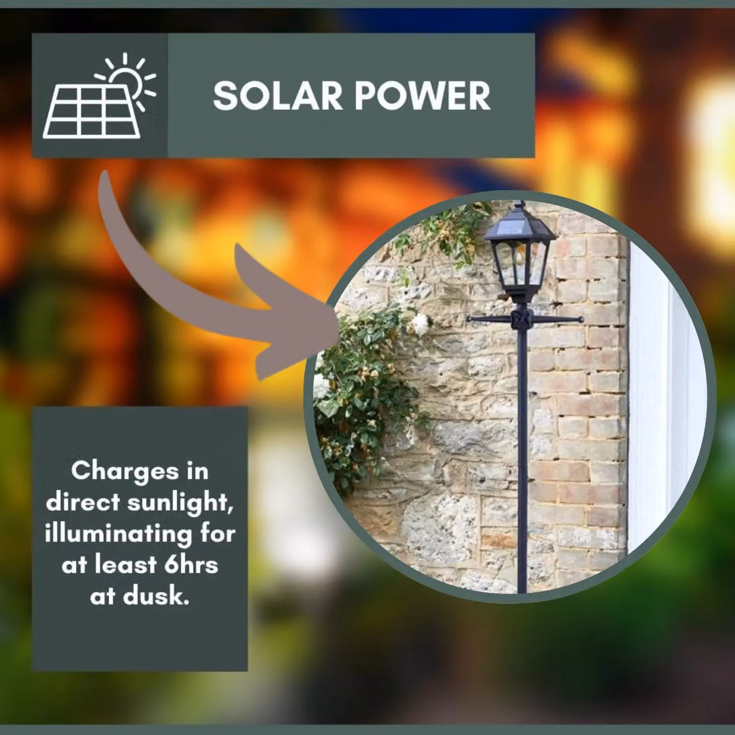 Marco Paul Black Steel Solar Powered Victorian Lamp Post, Height: 200 cm – 5