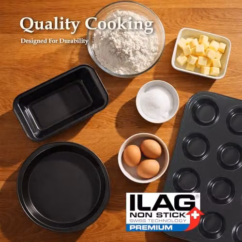 Carter & Clay 6 Piece Non-Stick Steel Baking Set in Grey and Black – 4