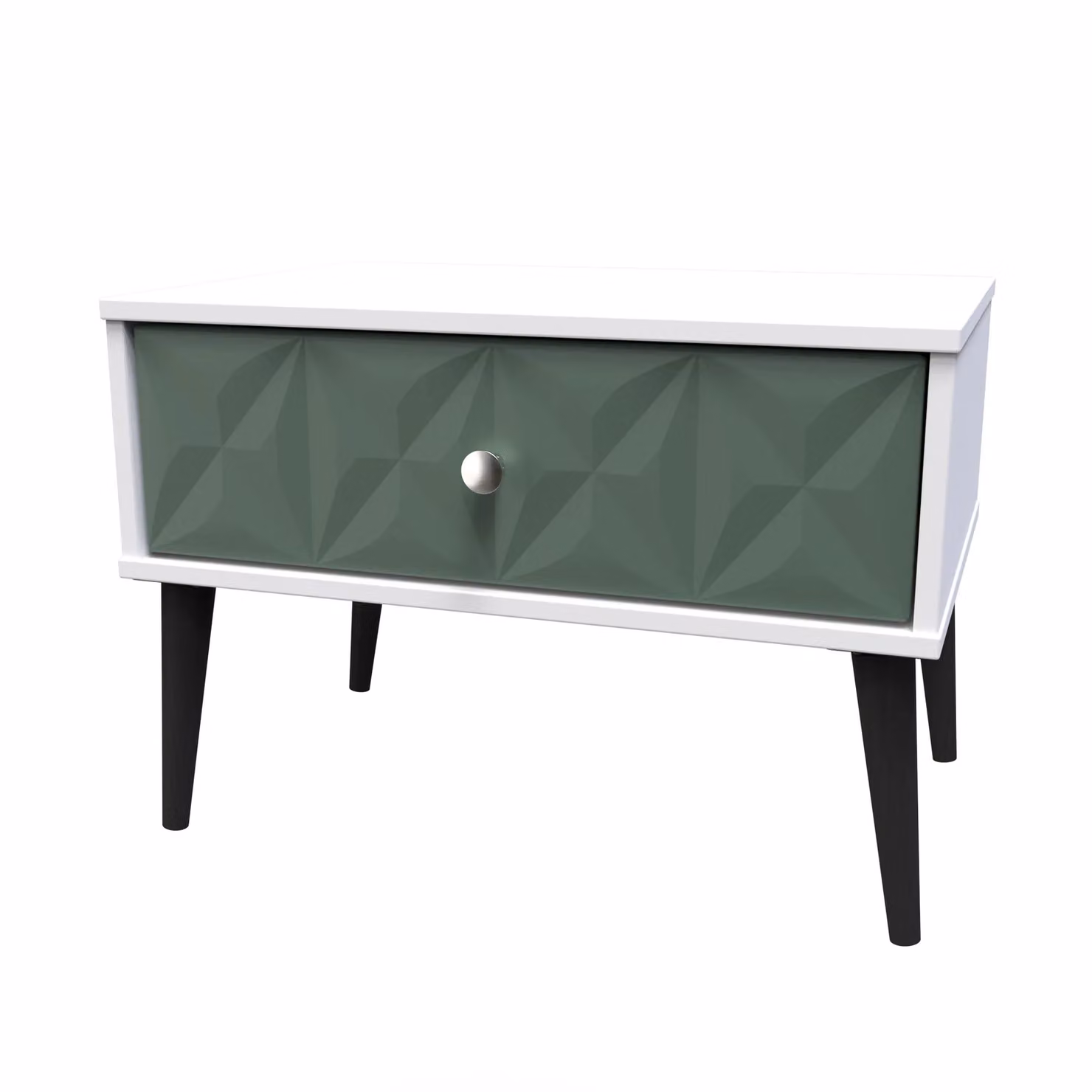 Ready Assembled 2 U Toledo Wide Side Table with 1 Drawer in Green and Black – 2