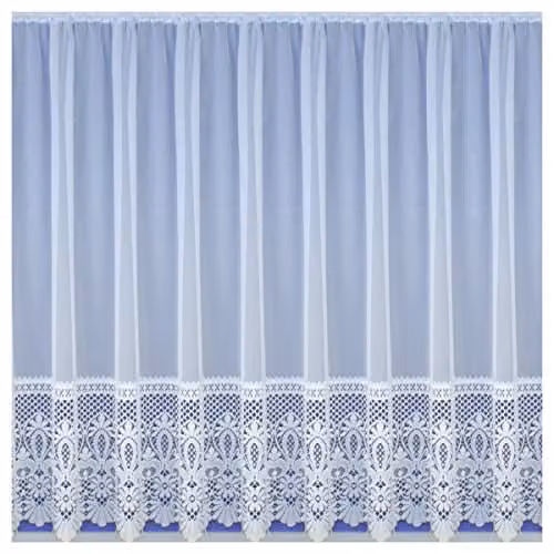 Tyrone Textiles Butterfly and Leaf Floral Net Lace Curtain in White, W: 200 cm, Drop: 101 cm