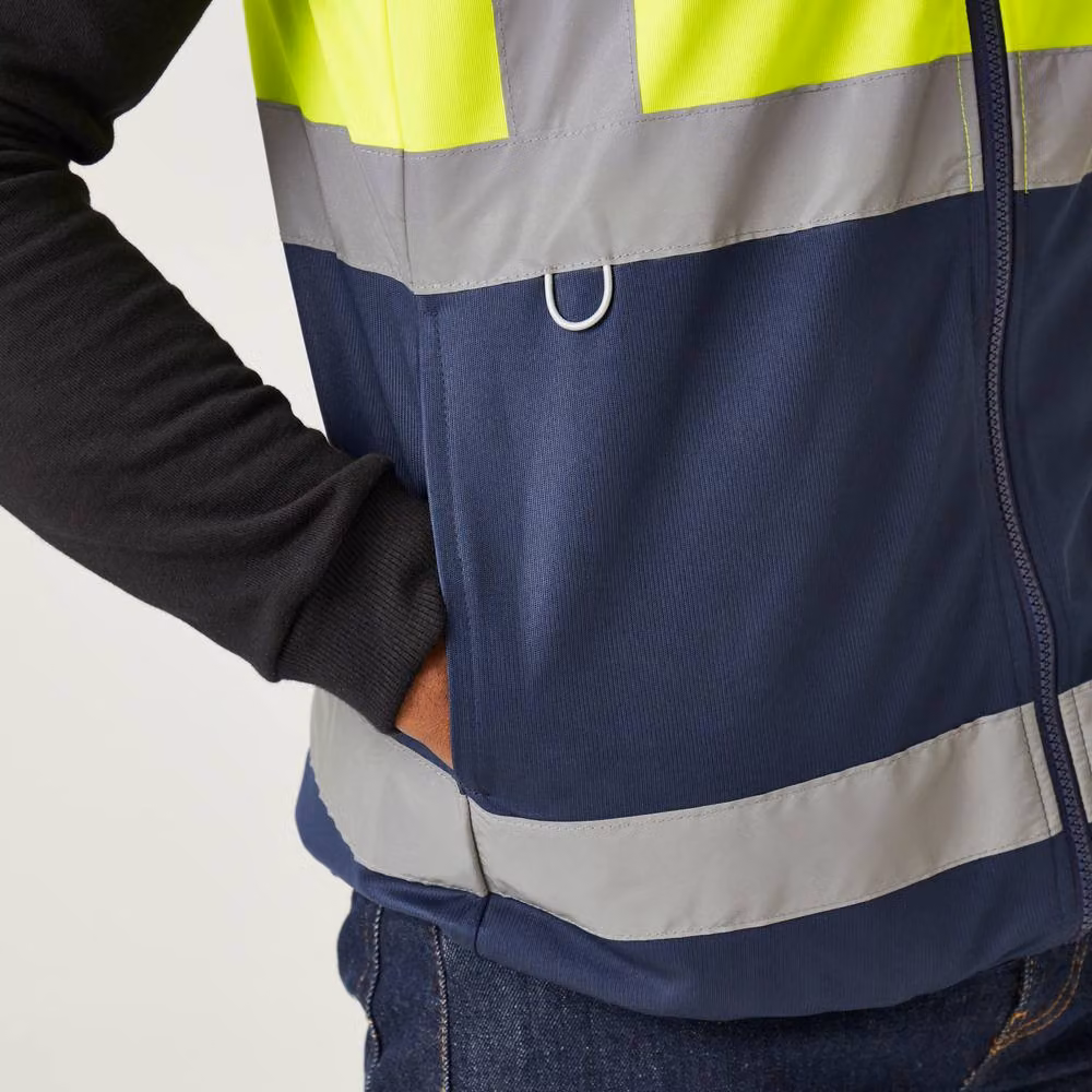 Regatta Men's Hi-Vis Full Zip Polyester Vest in Yellow and Blue, Size XL – 2