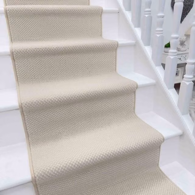 runrug Hazy Stair Runner Carpet in Beige, W: 60 cm, L: 600 cm