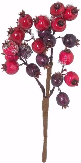 Lemon Pavilion Furniture and Decor Fat Berry Pick Artificial Plant in Red, W11 x L7 x H38 cm