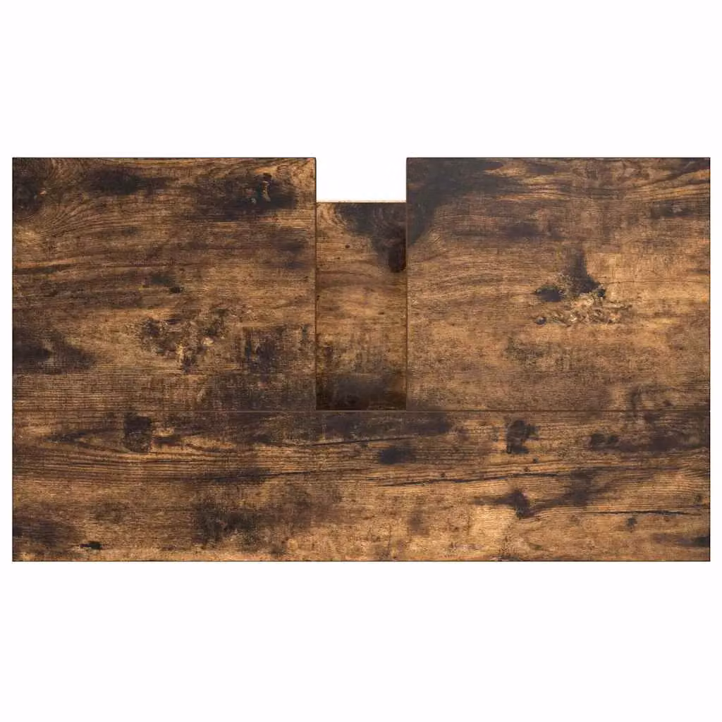 Berkfield Home Modern Smoked Oak Bathroom Basin Cabinet in Brown, W/D/H: 60 x 34.5 x 60 cm – 5