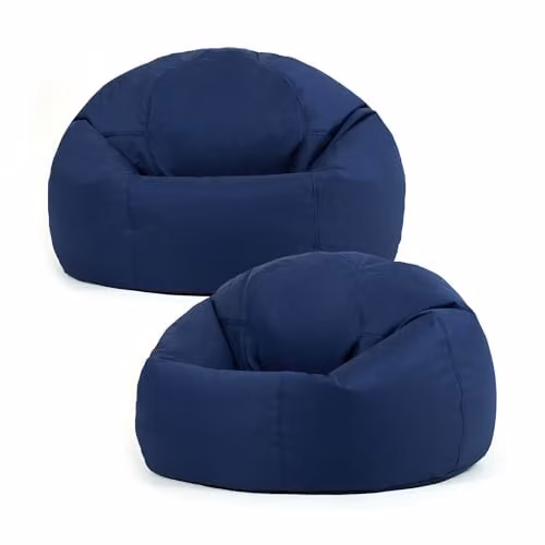 Bean Bag Bazaar Kingston Outdoor Bean Bags with Filling, 2 Pack, Blue