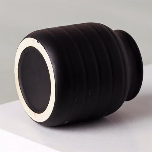 Leaf Design UK Black Geometric Ceramic Tabletop Vase Planter W/D/H: 13 x 13 x 14 cm – 4