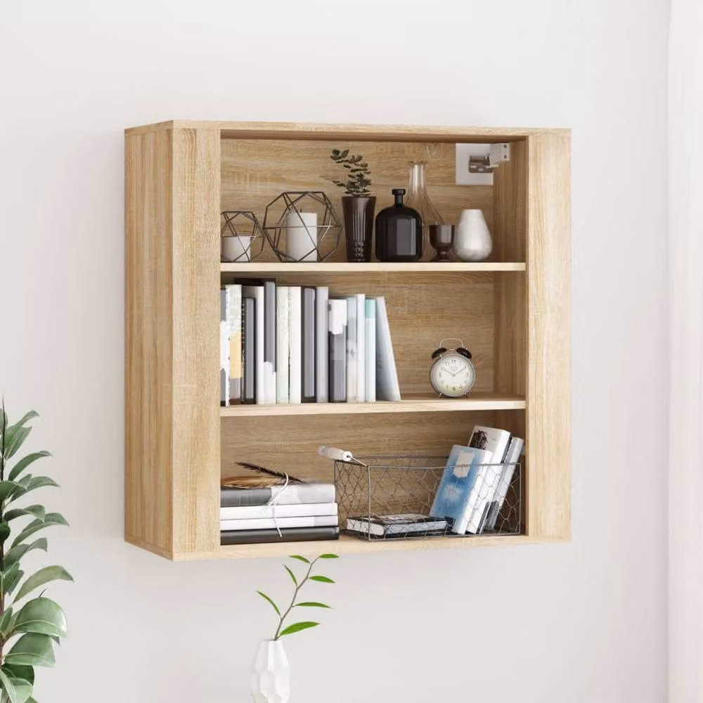 Berkfield Home Sonoma Oak Wall Cabinet in Beige, W/D/H: 80 x 33 x 80 cm – 2