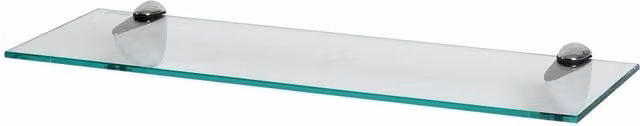 Harbour Housewares Floating Glass Bathroom Shelf in Silver and Transparent, Width: 60 cm