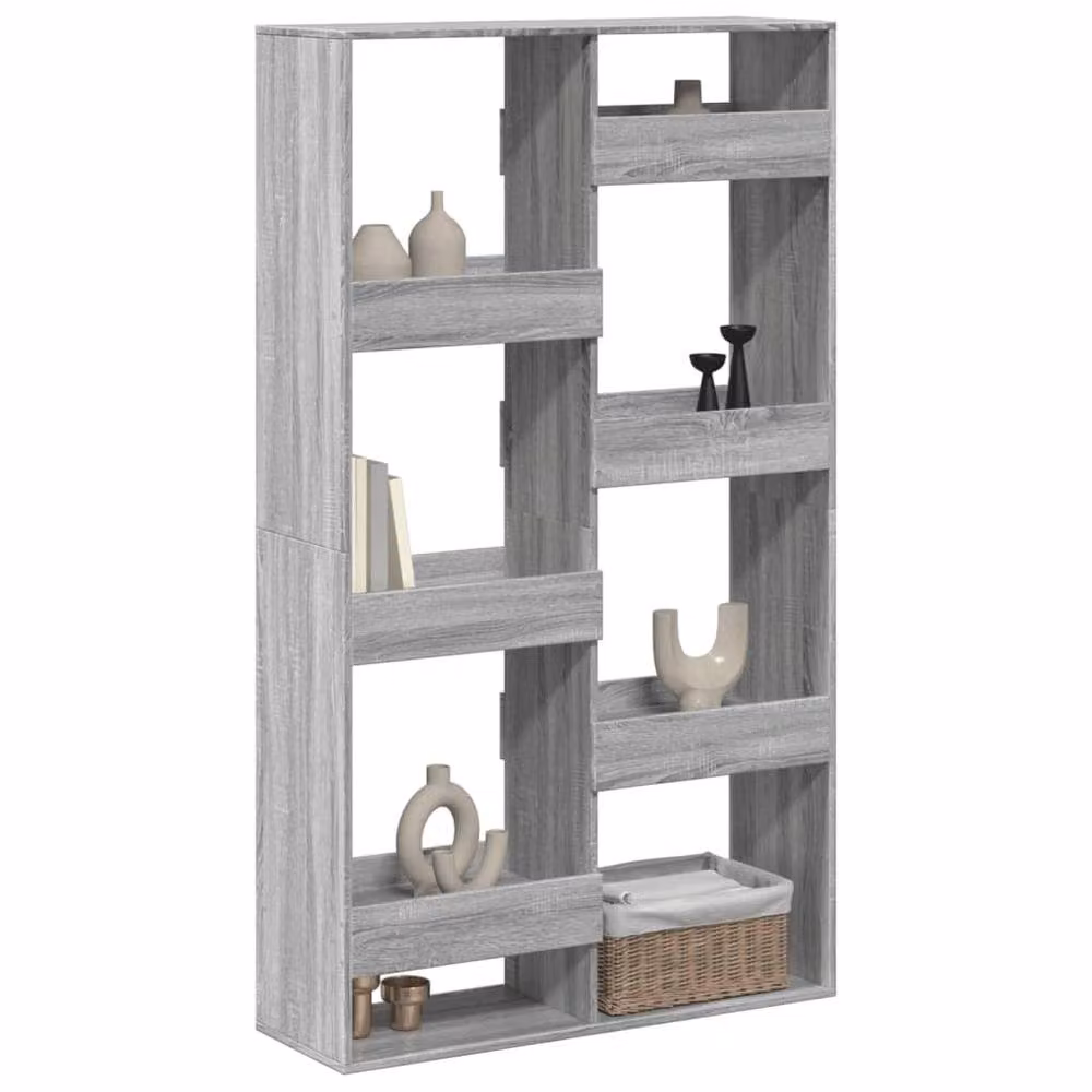 Berkfield Home Grey Sonoma Room Divider in Engineered Wood, W/D/H: 100 x 33 x 175 cm – 3