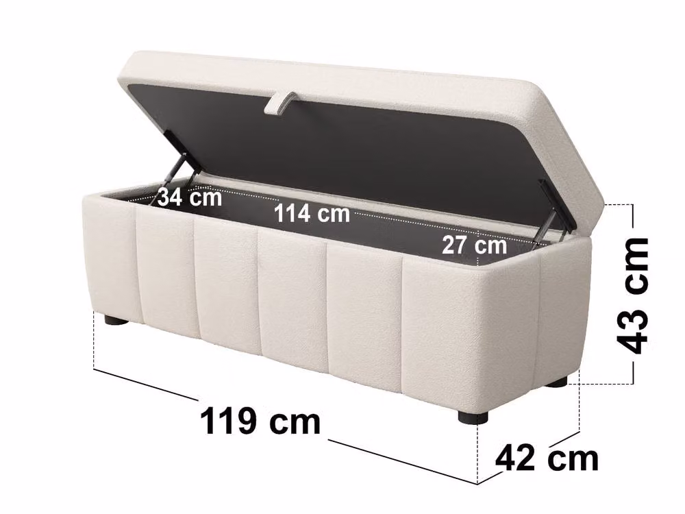 Solace+Co Emilie Upholstered Blanket Box in Cream – 4