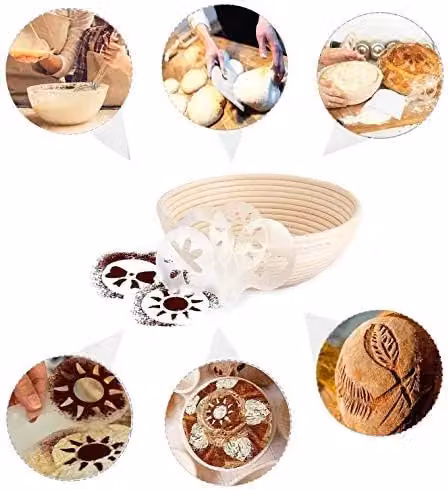 FURNITURE ONE Round Bread Proofing Basket, 25cm Beige Banneton Sourdough Proving Basket – 3