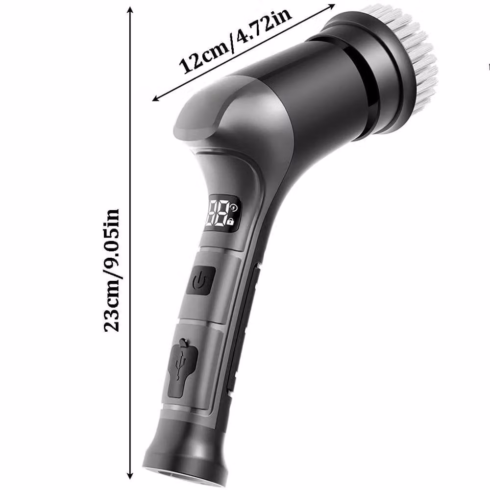 Ventryn 6-in-1 Electric Cleaning Brush with Rotating Heads in Grey – 2