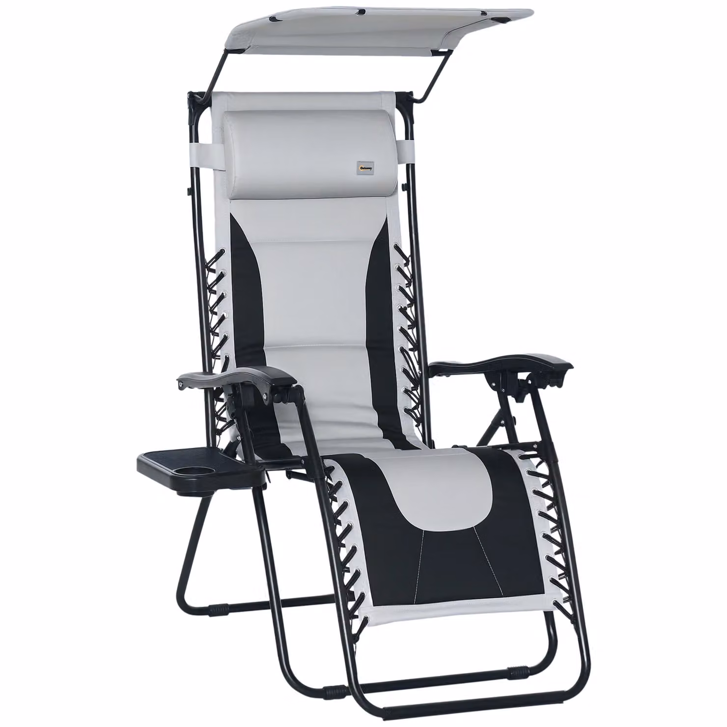 OUTSUNNY Zero Gravity Folding Reclining Lounger Chair in Grey – 2