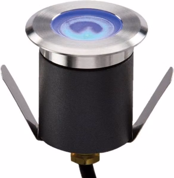 Netlighting High Output Blue LED Mini Ground Recessed Light, Grey, 1.5W, IP65, Non-Dimmable 230V