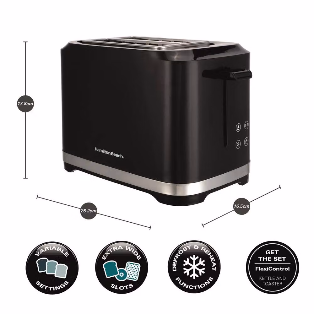 Hamilton Beach FlexiControl Digital Kettle and Toaster Set in Black – 3