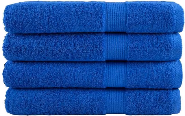 Berkfield Home SOLUND Premium Cotton Terry Towel Set, 4 Pieces, Blue, W: 100 cm x L: 200 cm, 600gsm – 1