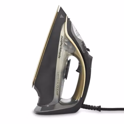 Morphy Richards Crystal Clear Steam Iron with Ceramic Non-stick Soleplate, Anti-Calc and Auto Shut-off, Gold and Black