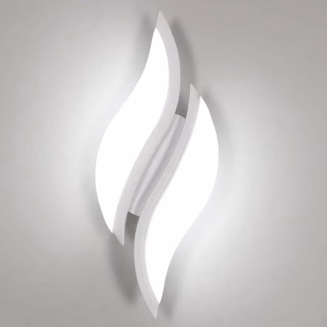 Goeco Modern LED Up and Down Wall Light, 12W, 1350LM, 6500K Cool White, White Aluminium and Acrylic – 1