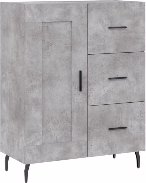 Berkfield Home Modern Sideboard in Concrete Grey, W/D/H: 69.5 x 34 x 90 cm – 1