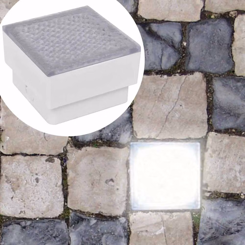 Berkfield Home 12-Piece LED Inground Garden Lights, White, W/D/H: 10 x 10 x 6.8 cm – 2