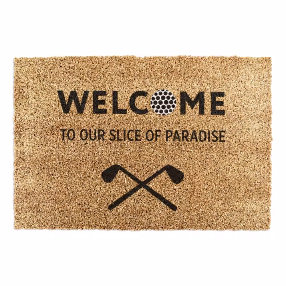 Artsy Mats Welcome To Our Slice of Paradise Doormat, Brown, W/D: 90 x 60 cm – 2