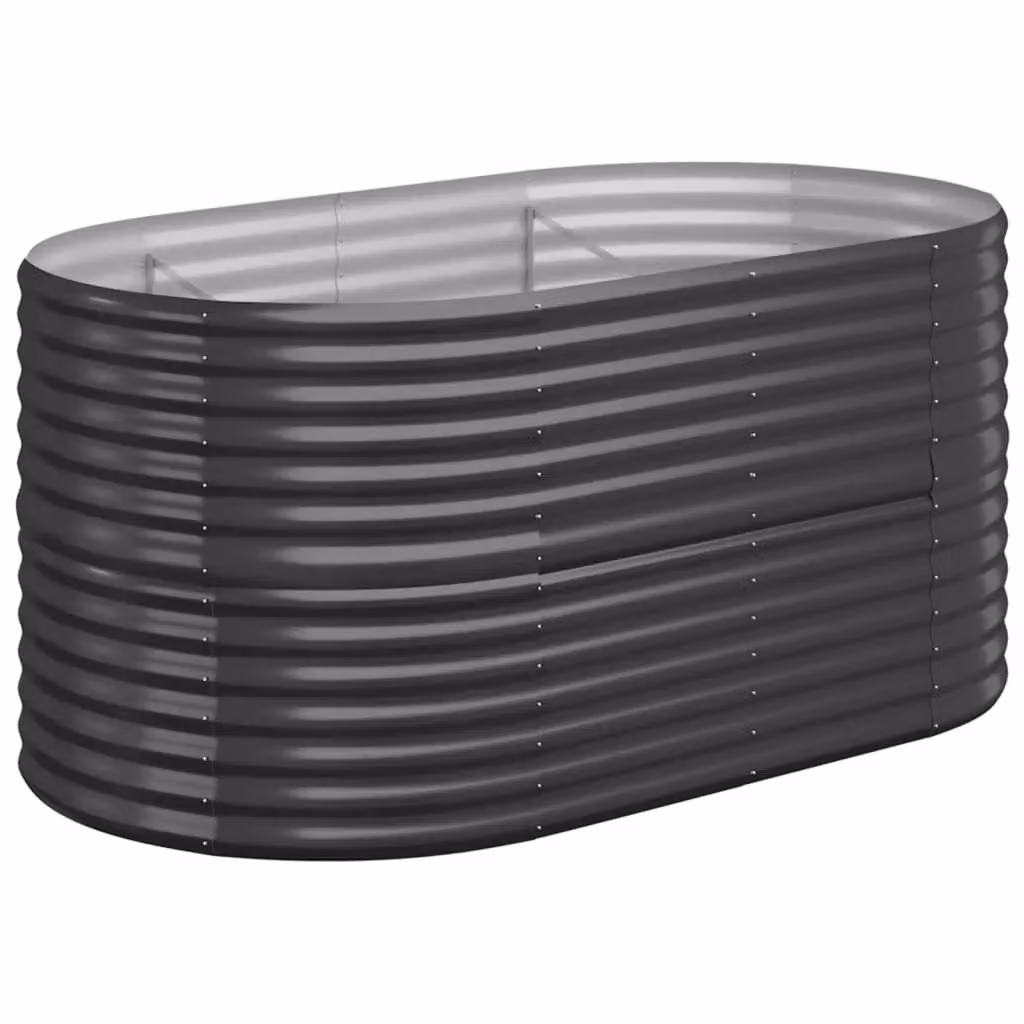 Berkfield Home Garden Powder-coated Steel Raised Bed in Anthracite Black, W/D/H: 152 x 80 x 68 cm – 2