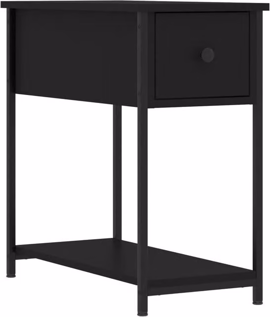 Berkfield Home Black Modern Bedside Cabinet W/D/H: 30 x 60 x 60 cm