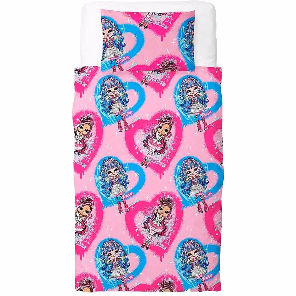 LOL Surprise Reversible Duvet Cover and Pillowcase Set, Pink and Multicolour, W: 90 cm, L: 190 cm – 2