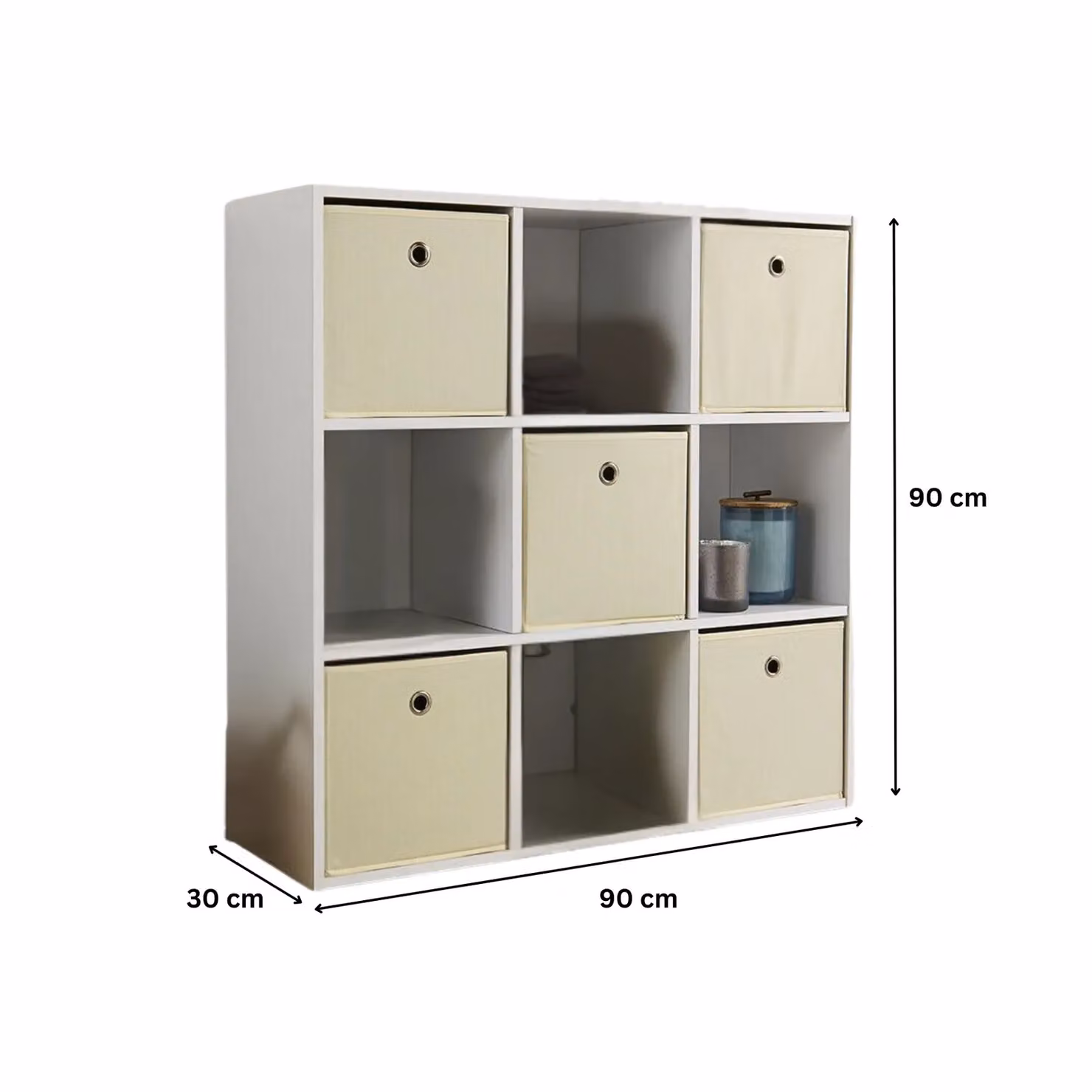 Home Source 9 Shelf Wooden Cube Storage Bookcase and Display Unit in White – 2