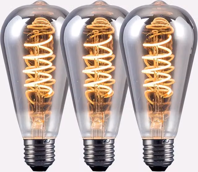 Harper Living ST64 E27 LED Bulb, 4W, Smoked Warm White, Dimmable, Pack of 3, Mid Grey – 1
