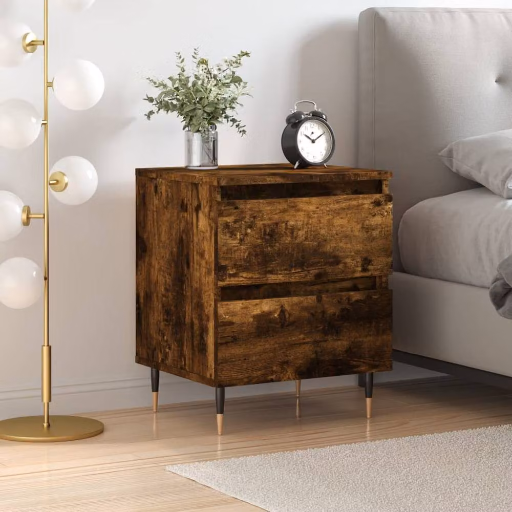 Berkfield Home Smoked Oak Bedside Cabinet in Brown, W/D/H: 40 x 35 x 50 cm – 2