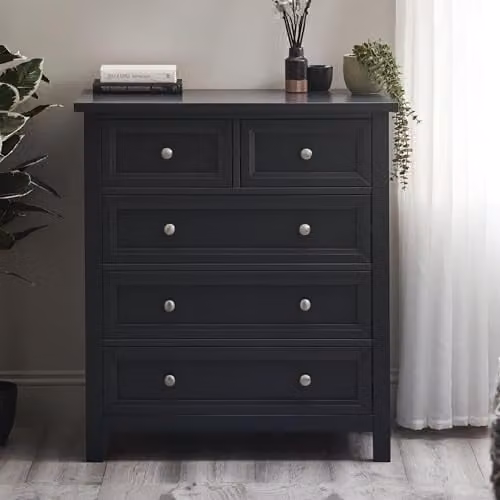 Julian Bowen Maine 5 Drawer Chest (3+2) in Anthracite Grey