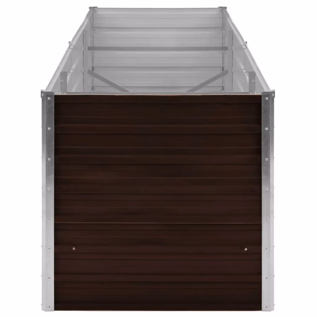 Berkfield Home Garden Brown Galvanised Steel Raised Bed W/D/H: 240 x 80 x 77 cm – 3
