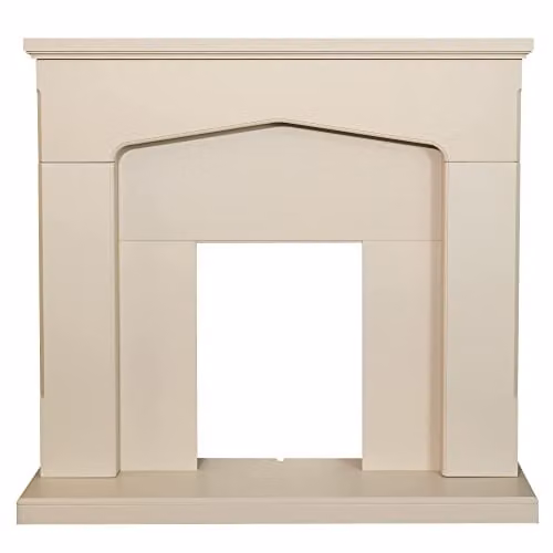 Adam Fires & Fireplaces Cotswold Stone Effect Fireplace in Beige, W: 121.92 cm, H: 112.2 cm, D: 38.0 cm