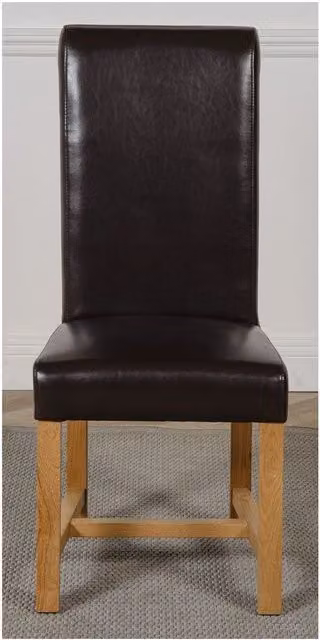 Thats Furniture Oslo Oak Dining Table and 6 Washington Leather Chairs in Brown, W: 180 cm, D: 90 cm
