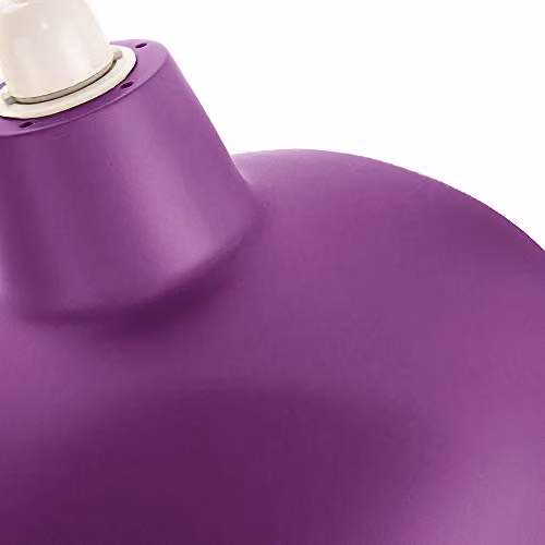 Happy Homewares Industrial Retro Matt Purple Curved Metal Dome Ceiling Pendant Light Shade, Diameter: 29 cm – 2