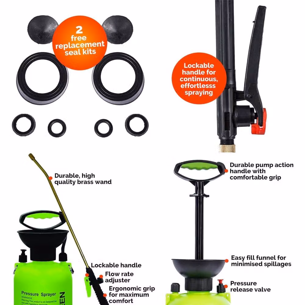 ProKleen Green Manual Pump Pressure Garden Sprayer and Vehicle Traffic Film Remover 5L – 1