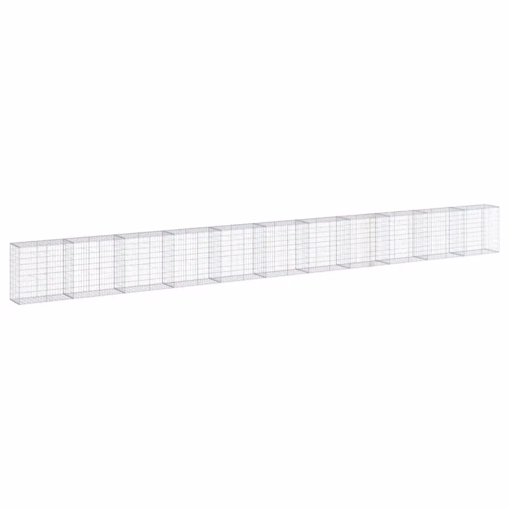 Berkfield Home Silver Galvanised Steel Gabion Basket with Cover, W/D/H: 1100 x 50 x 100 cm – 2
