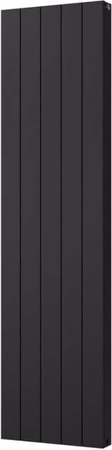 UK Radiators Thetford Black Vertical Designer Radiator Smooth Aluminium, H 180 cm x W 46.6 cm