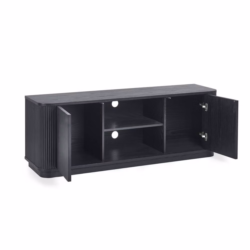 Cheshire Premium Lauriston Fluted TV Unit in Black Ash – 2