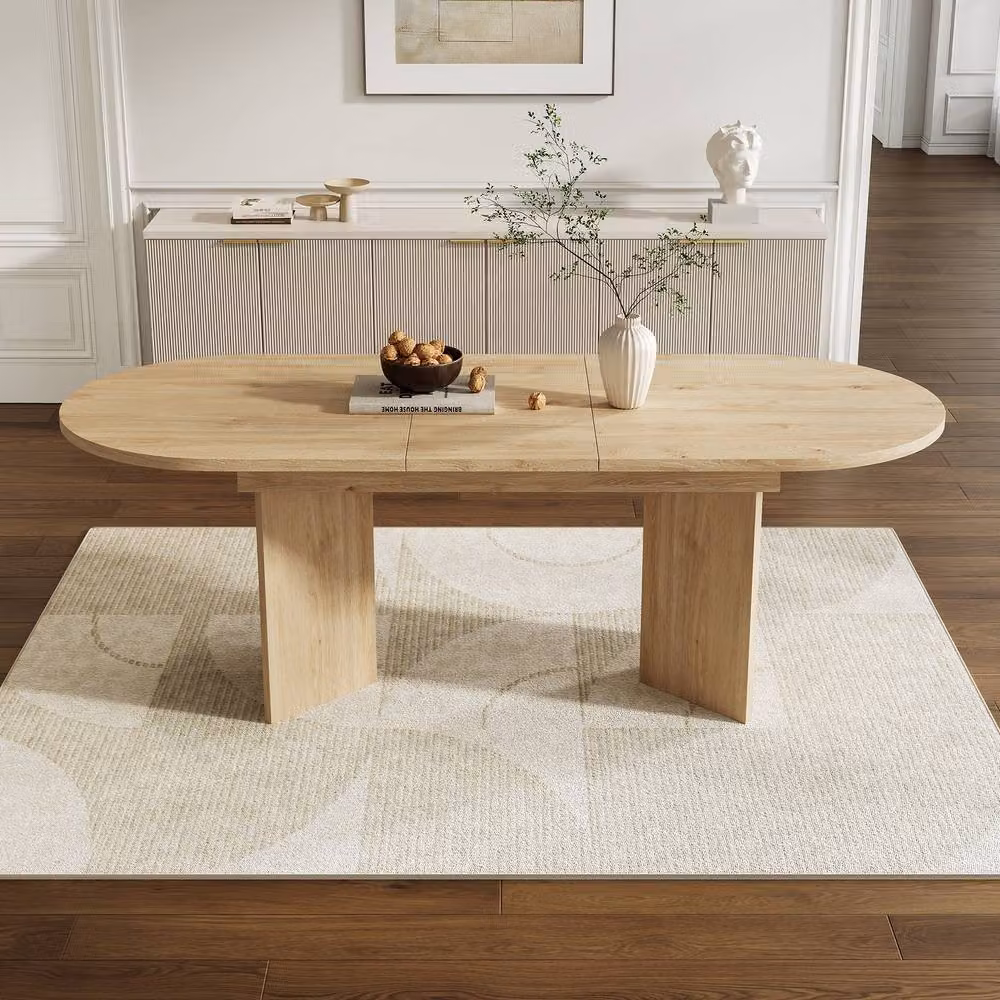 ModernLuxe Modern Oval Extendable Dining Table in Brown – 2