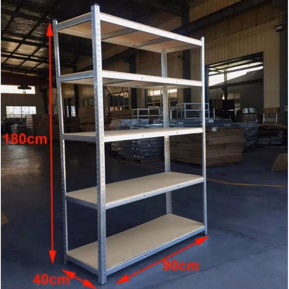 FORGEVIO Silver 5 Tier Metal and MDF Storage Shelving Unit with Adjustable Shelves – 2